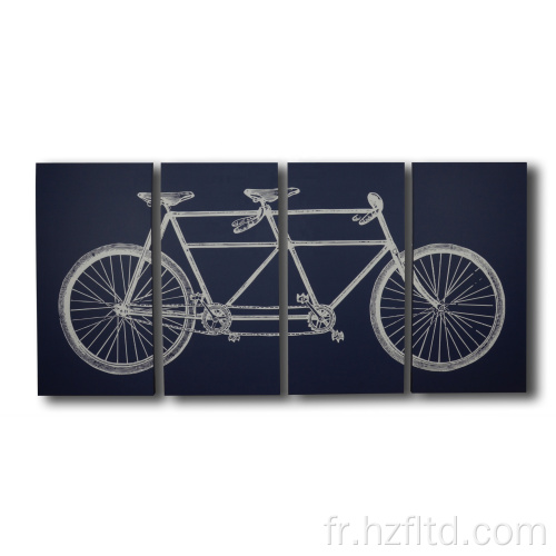 Décoration d&#39;art mural en toile de vélo à 3 panneaux